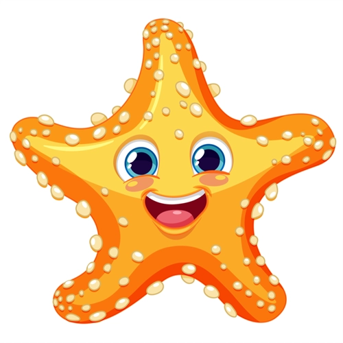 Under the Sea Theme Starfish Transparent Sticker